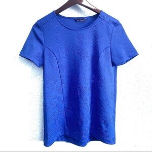 M&S Collection Blue Stencil Print Shirt Women’s Size XS